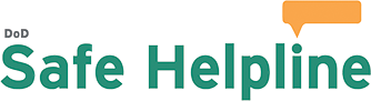 Safe Helpline logo, teal and orange
